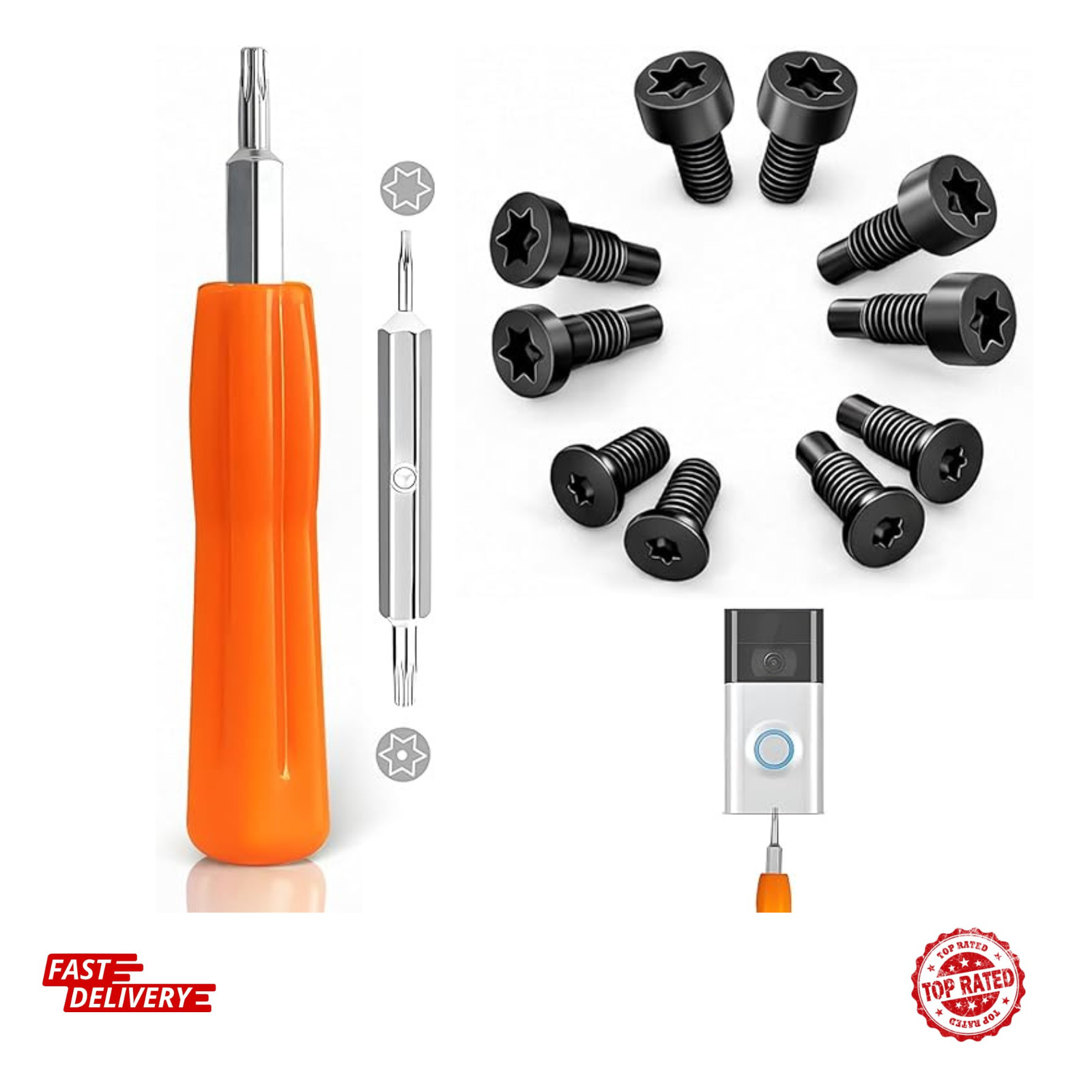 Doorbell Screws & Screwdriver Kit Replacement for Ring Video Doorbell 2 3 4