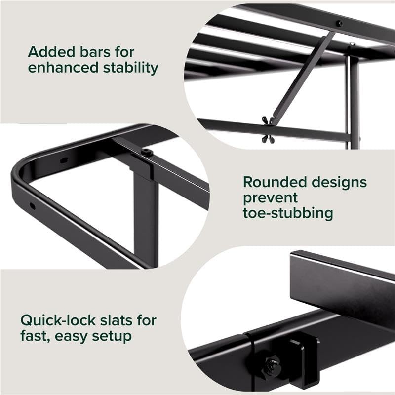 Rumi 14in Queen Metal Bed Frame Quick Assembly SmartBase® Mattress Foundation