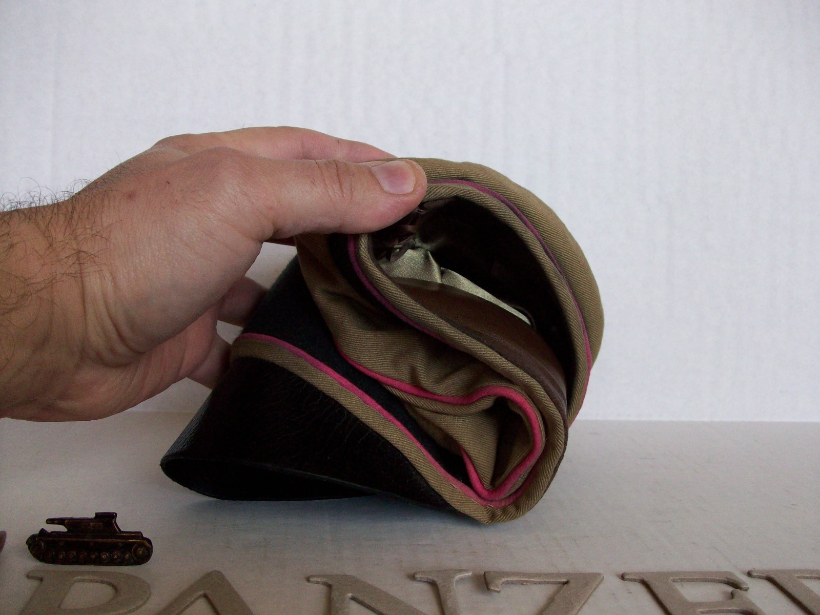 WW2 GERMAN AFRIKAKORP "PANZER" CRUSHER CAP, REAL CRUSHER!! (NICE REPRO)