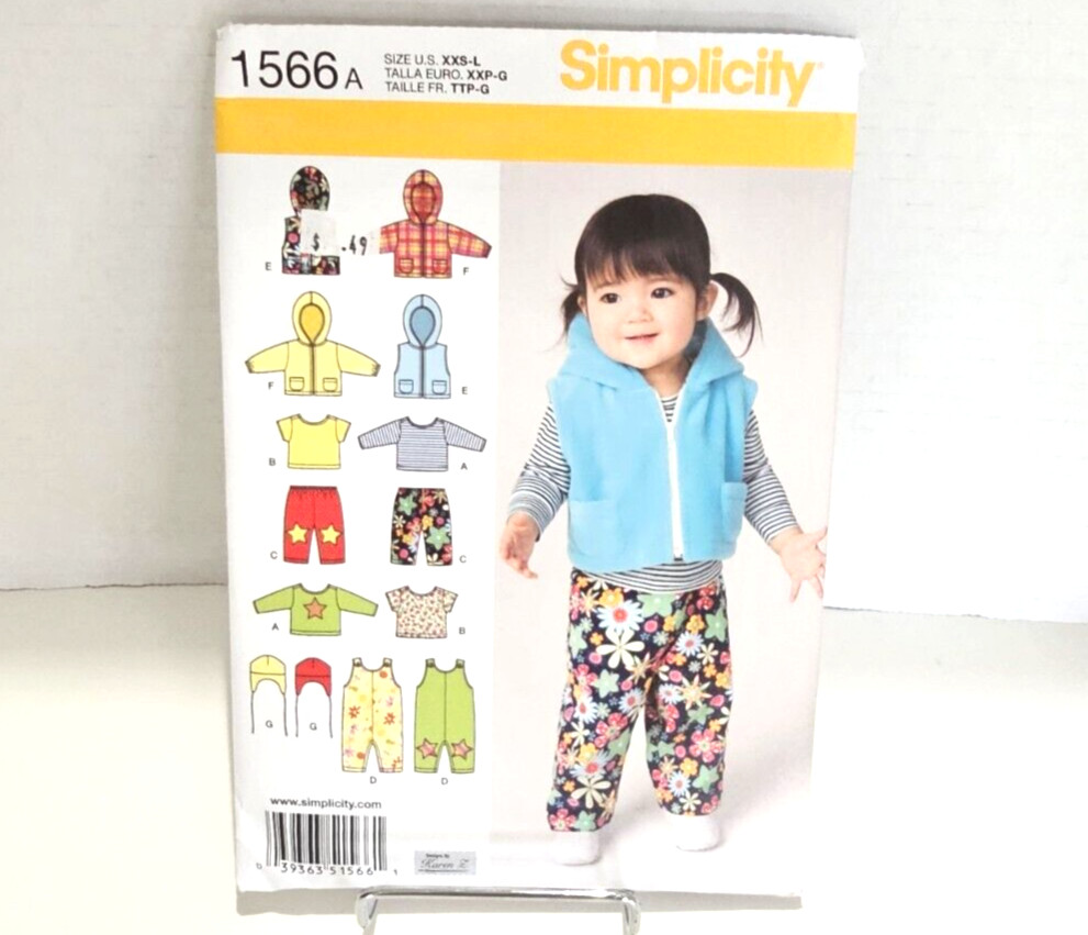 Simplicity #1566A Sz XXS Eur XXP-G Fr TTP-G Uncut Factory Folded