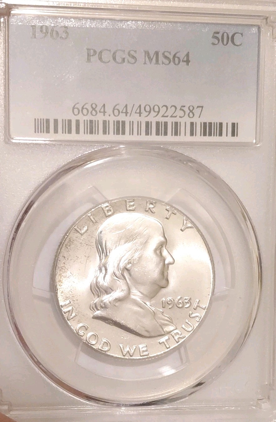 1963 Franklin Half Dollar 50C Silver Philadelphia PCGS MS64 KM#199