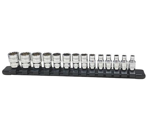 Platinum Tech, PLT-99814 - 14PC. 1/4" Drive metric spline socket set