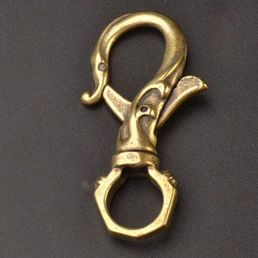 1 PC Solid Brass Keychain EDC Creative Brass Hanging Hook Keychain Tool