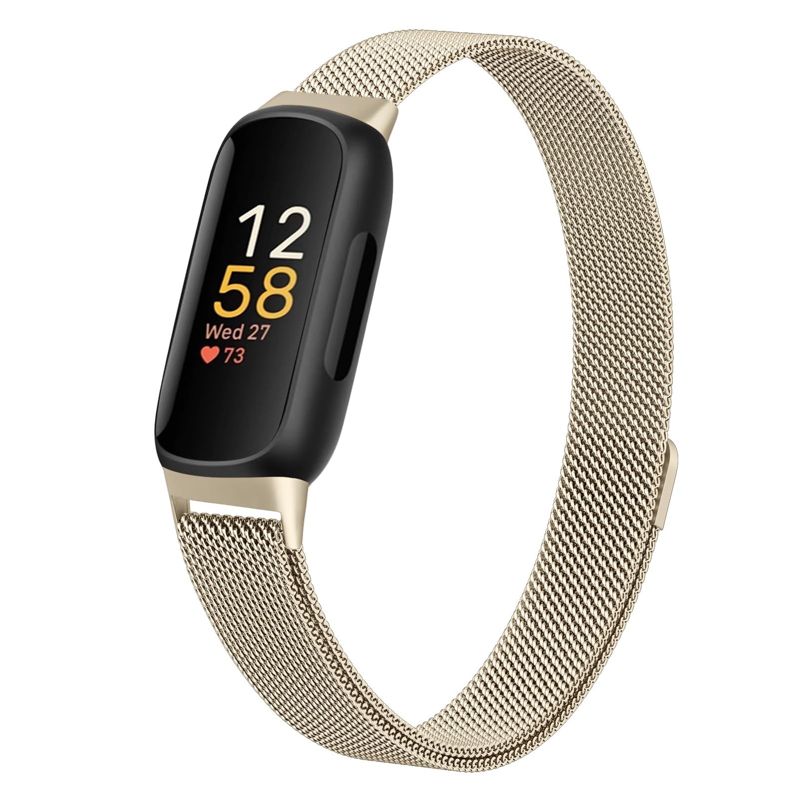 Metal Bands Compatible with Fitbit Inspire 3 Bands for Women Men, Soft Mesh L...