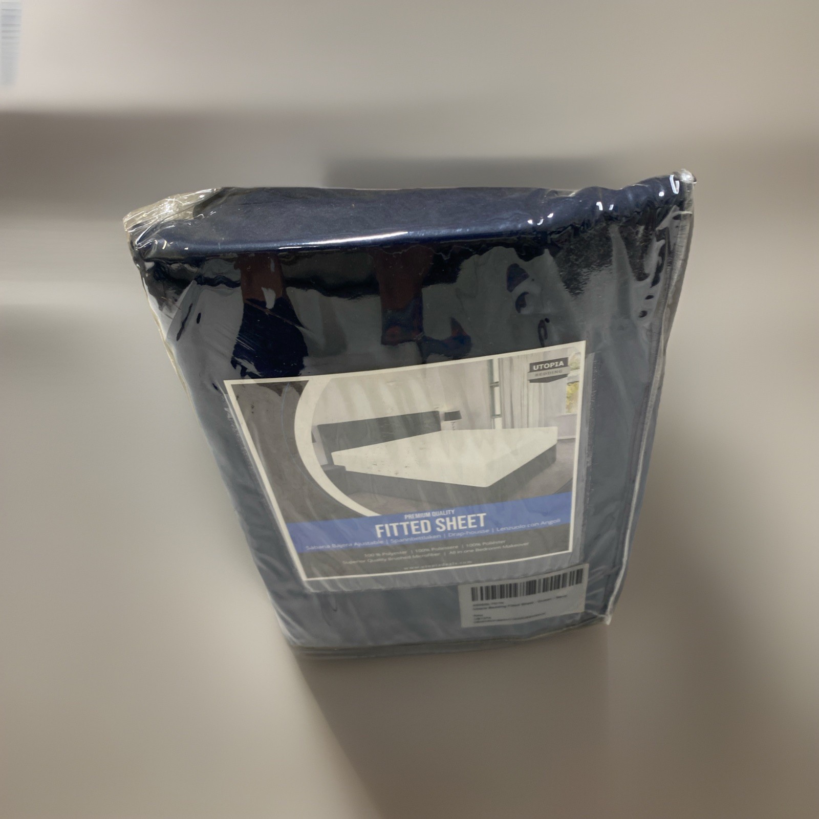 Queen Navy Utopia premium quality fitted sheet 100% Polyester
