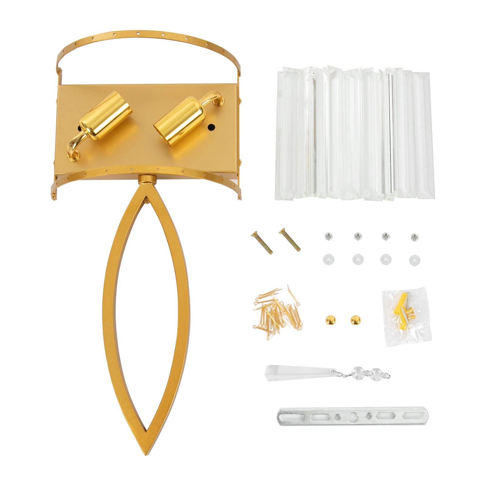 Crystal Wall Lamp, Lamp Living Room Bedside Corridor Wall Lamp, Retro Gold, 110V