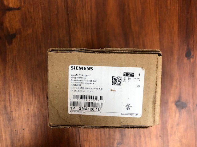 Siemens Open Air Damper Actuator GMA126.1U 24V 62lbs.