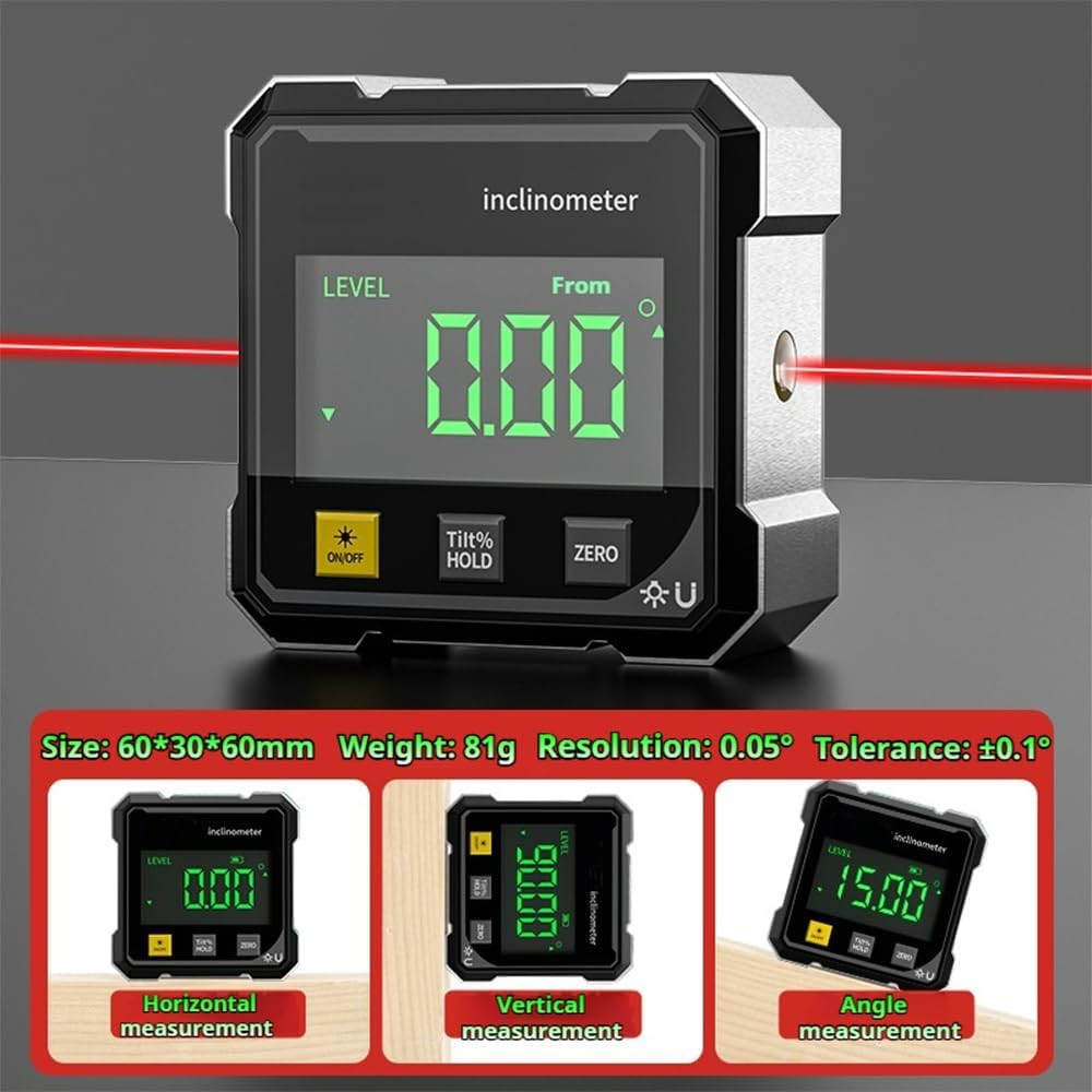 Magnetic Digital Angle Gauge, Digital Angle Finder Magnetic, Cube Inclinometer