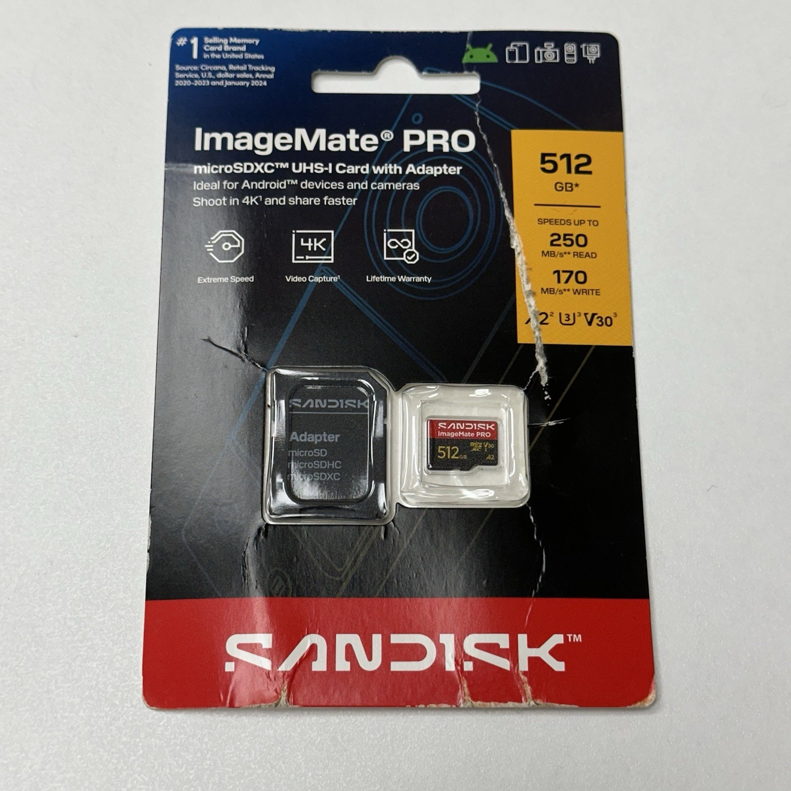 Sandisk ImageMate Pro 512GB microSDXC UHS-I Card with Adapter - New