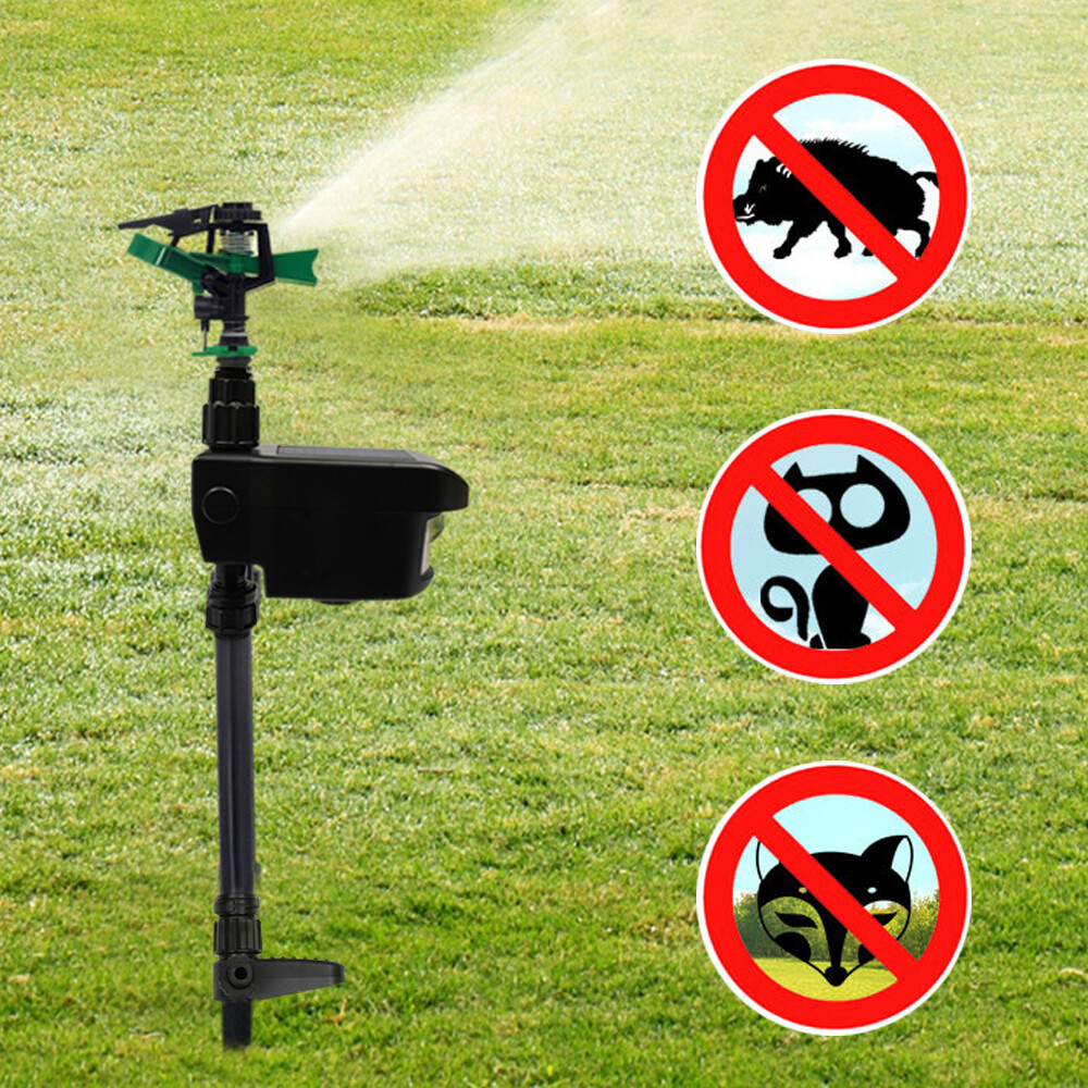 Solar Garden Animal Repeller Water Sprinkler Sensor Motion Activated Adjustable