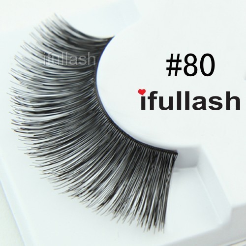 #80  6 or 12 pairs of ifullash 100% human hair Eyelashes- BLACK