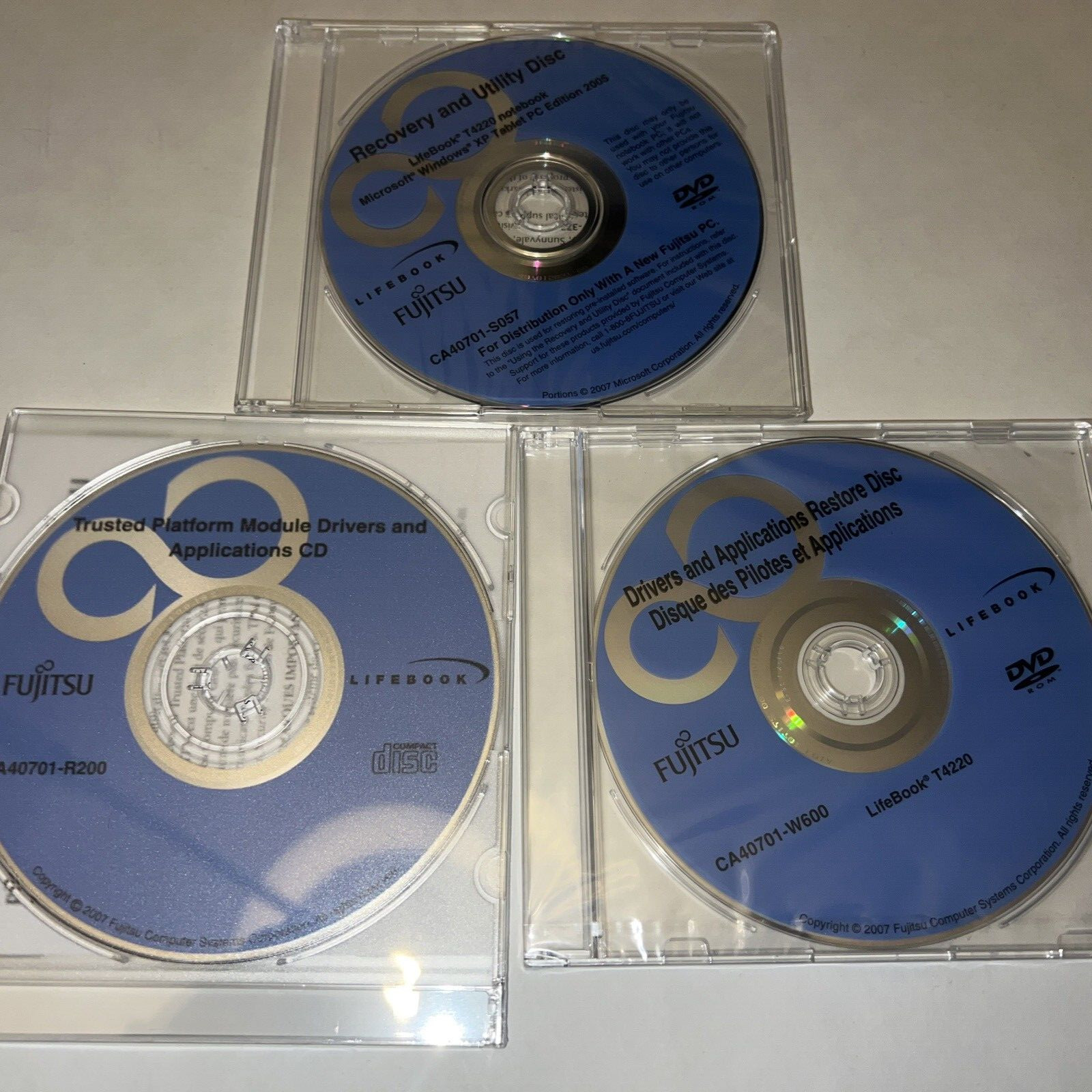 FUJITSU - LIFEBOOK: T4220NOTEBOOK RECOVERY & UTILITY DVD-ROM DISCS, WIN. XP