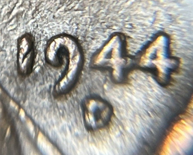 1944 D Wheat Penny Error 4 Touching 4 Date Error
