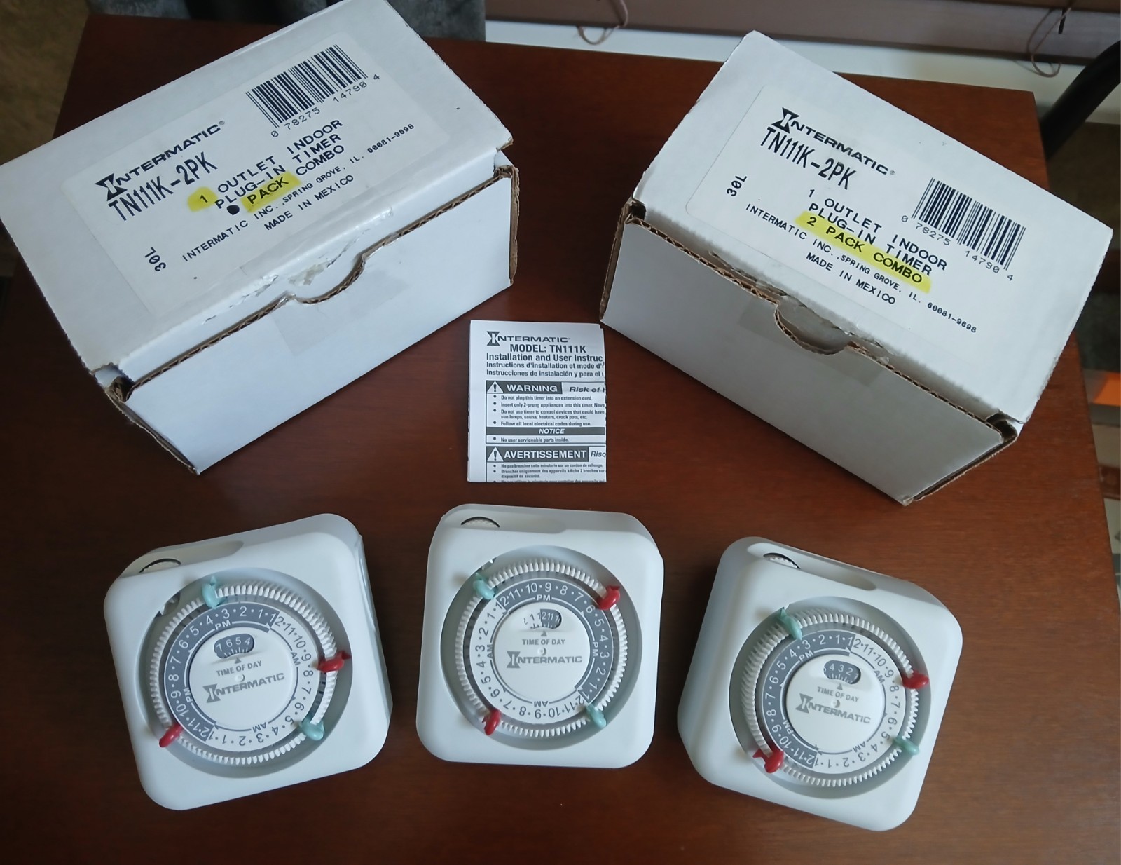 3 Brand New Intermatic TM111K Indoor Timers Mechanical In Boxes. Never Used.