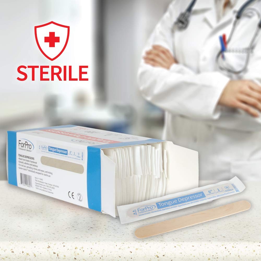 6" Sterile Tongue Depressors 100 Count