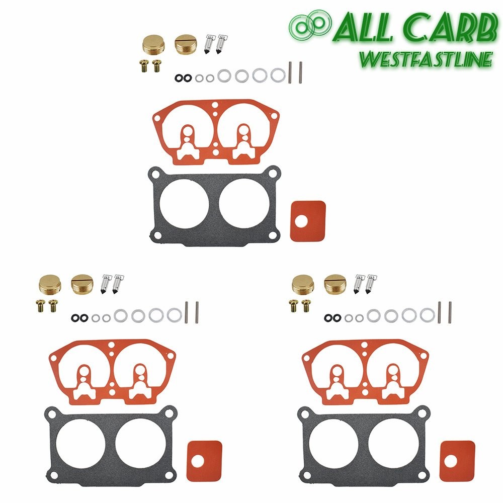 3 Pack Excavator Carburetor Rebuild Kit For Yamaha 150 175 200 225 HP 86-95