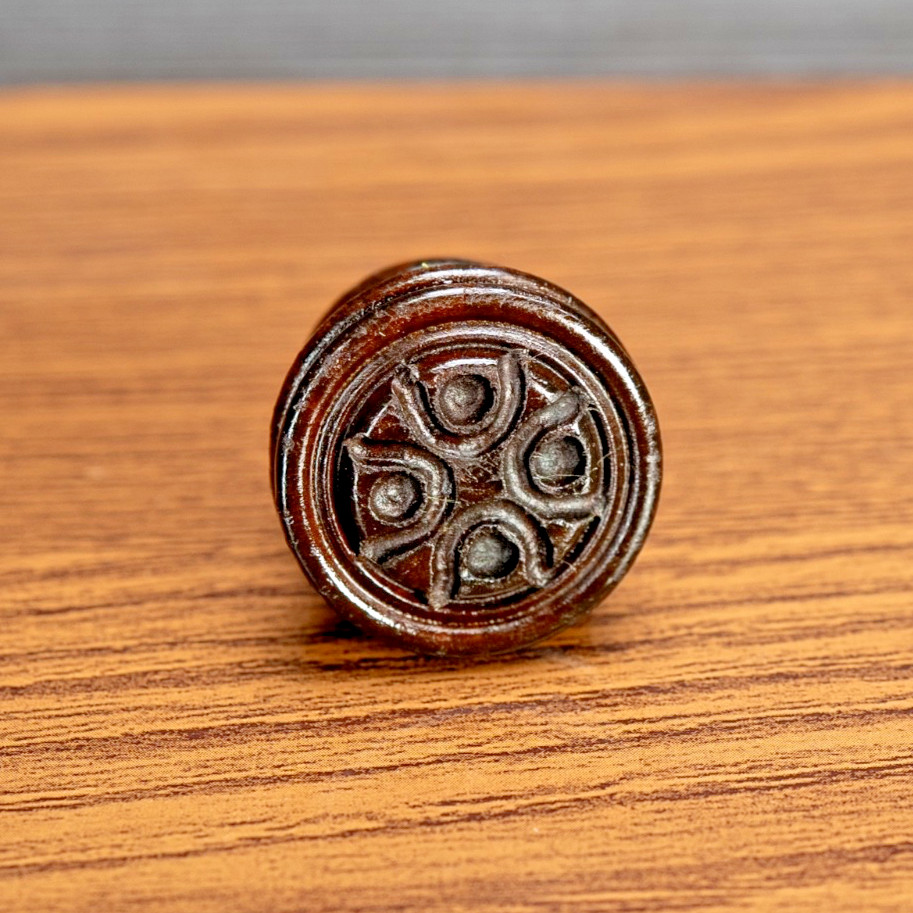 Genuine General Electric Radio Knob 1930s Deco Hardwood 1pc 1/4" D Shaft
