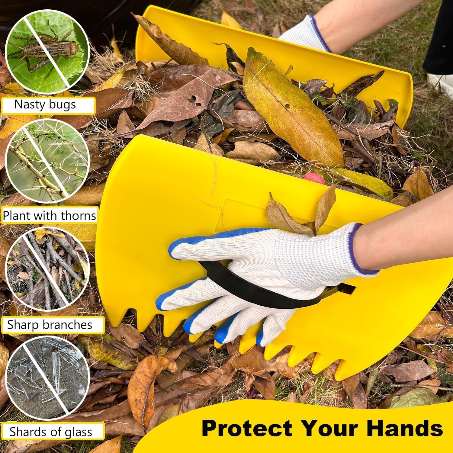 Large Plastic Leaf Scoops with Adjustable Handles - Family-Friendly Design