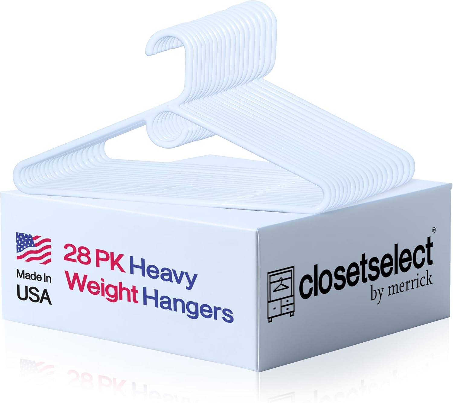 Ultra Heavy Duty Plastic Hangers, Made in USA, White Heavy Weight Hanger, 28