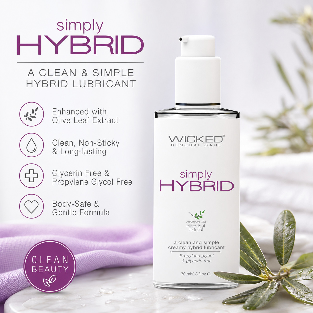 Wicked Simply Hybrid Lubricant - 2.3 Oz