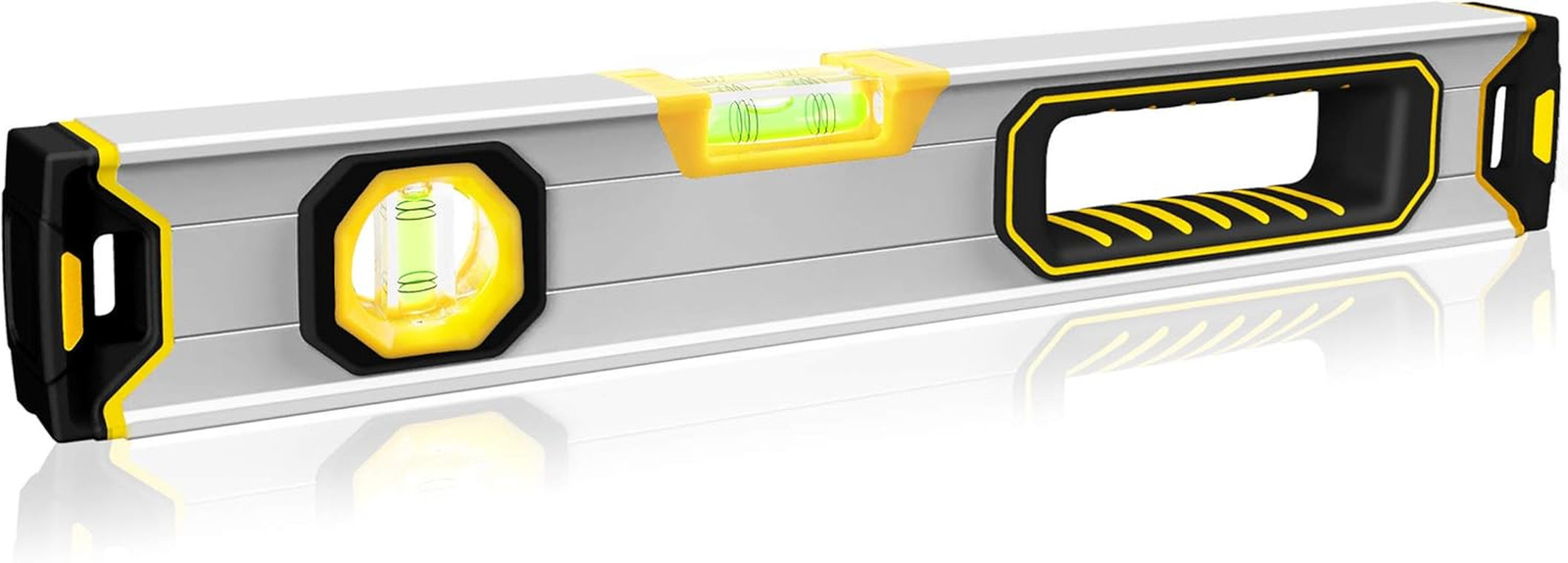 Aluminium Spirit Level, 40 cm length, magnetic torpedo spirit level with hori...