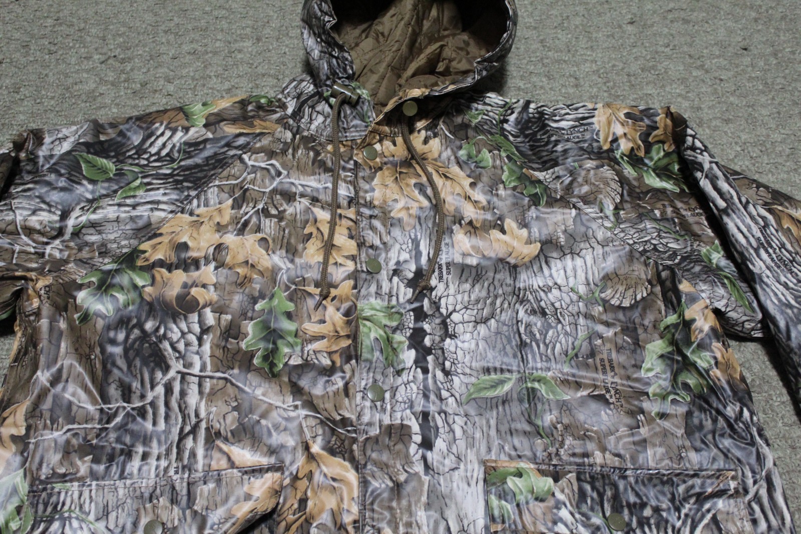 Cedar Key Trebark Lynch Superflage PVC Quilted Snap-Front Hunting Jacket Medium