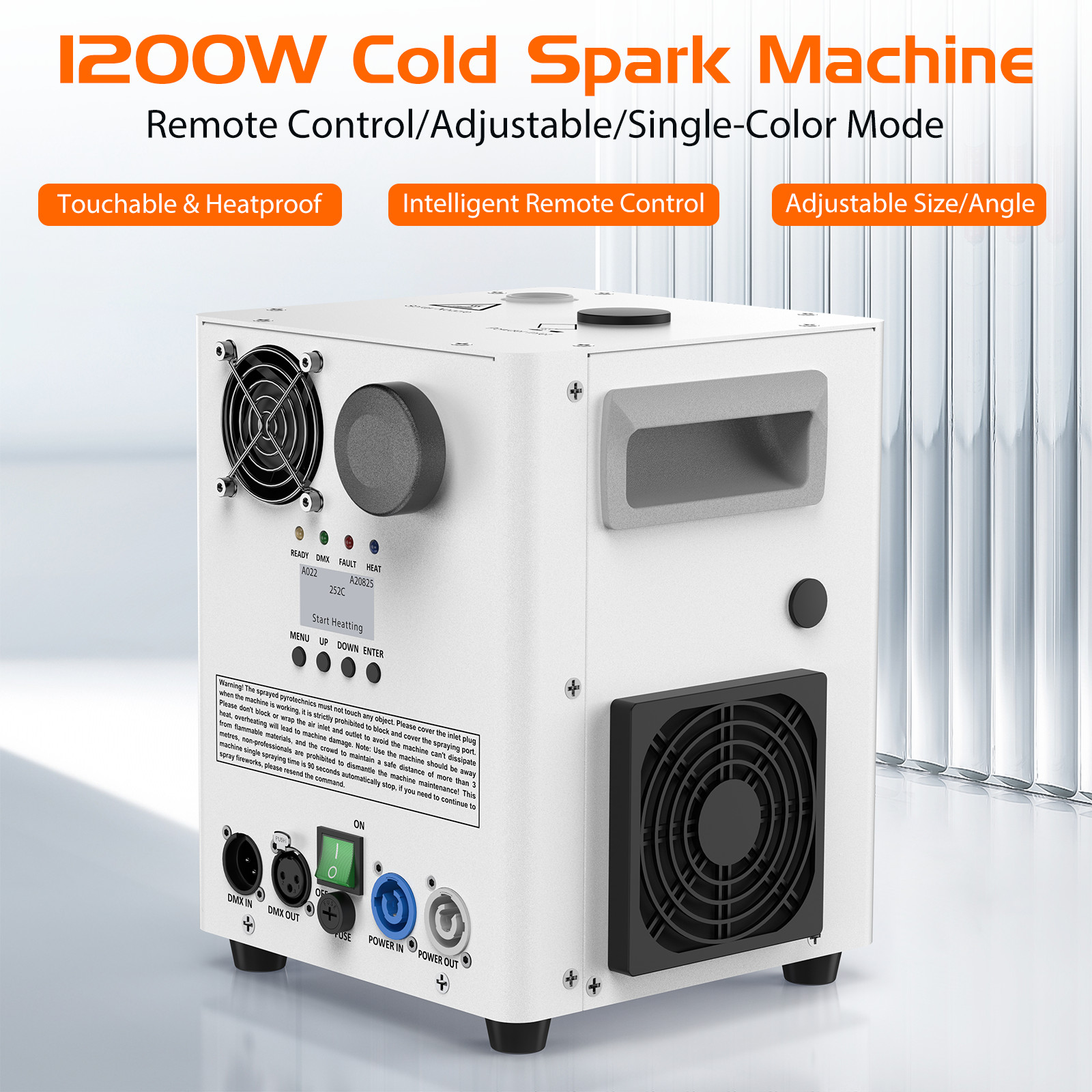 1200W Cold Spark Machine Stage Effect DMX Event Party Wedding Firework Machine