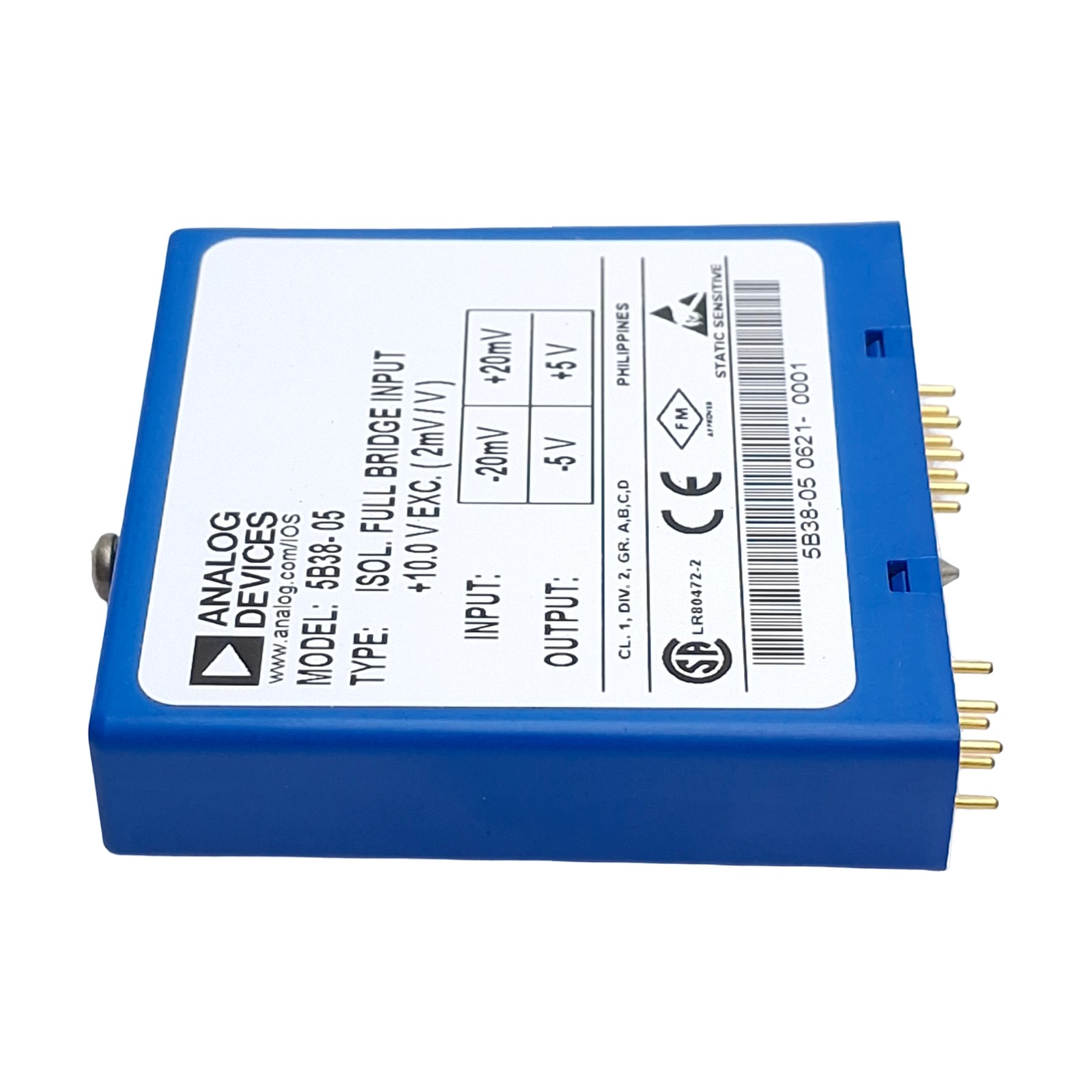 Analog Devices 5B38-05 Signal Conditioning Module, +/- 20mV Input, +/-5V Output