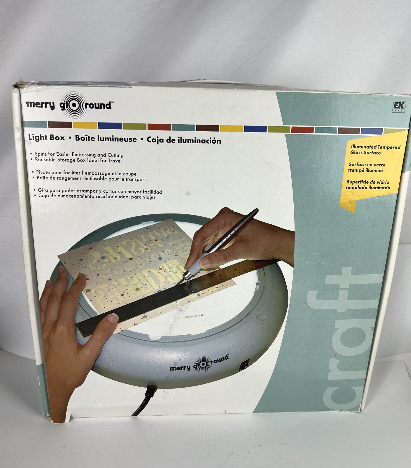 EK Success Merry Glo Round 9" Illuminated Rotating Craft Turntable & Lightbox