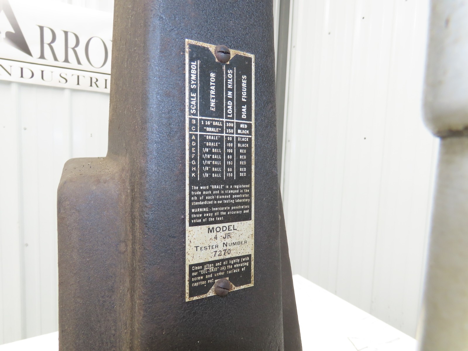 Wilson Rockwell Model 4 JR Hardness Tester Metal Testing Zerominder