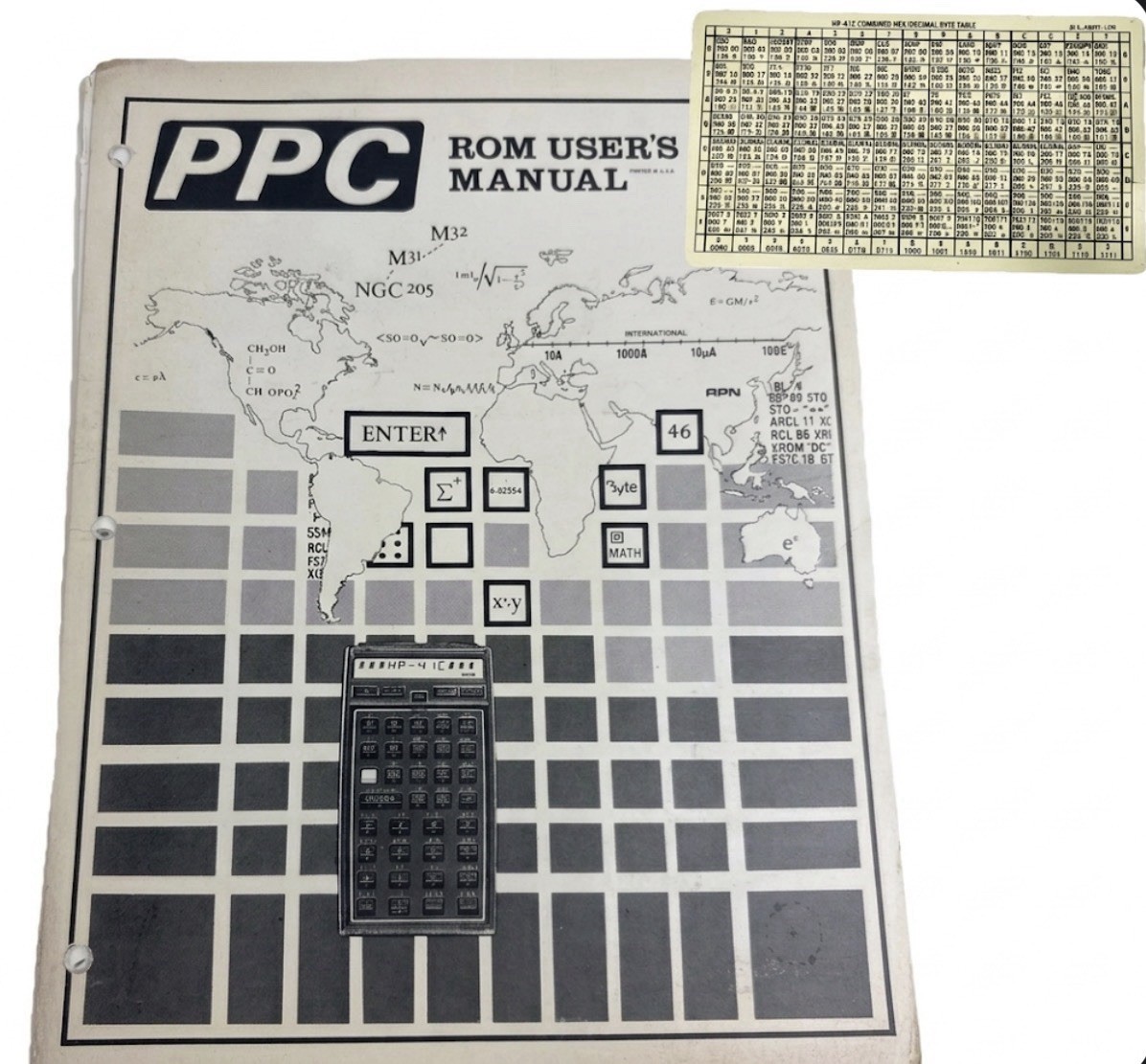 Vtg 1981 PPC ROM User Manual HP-41C HP-41CV Hex Decimal Byte Table Complete Set