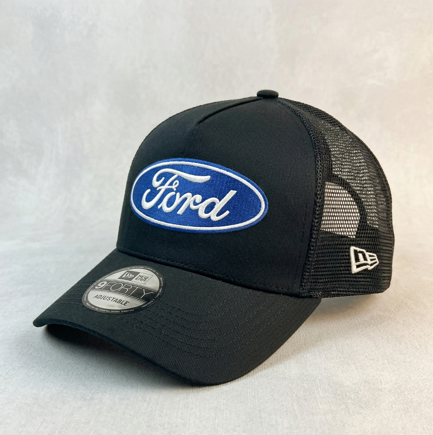 Ford Trucker Hat Black Mesh Back Adjustable Snapback Cap Embroidered