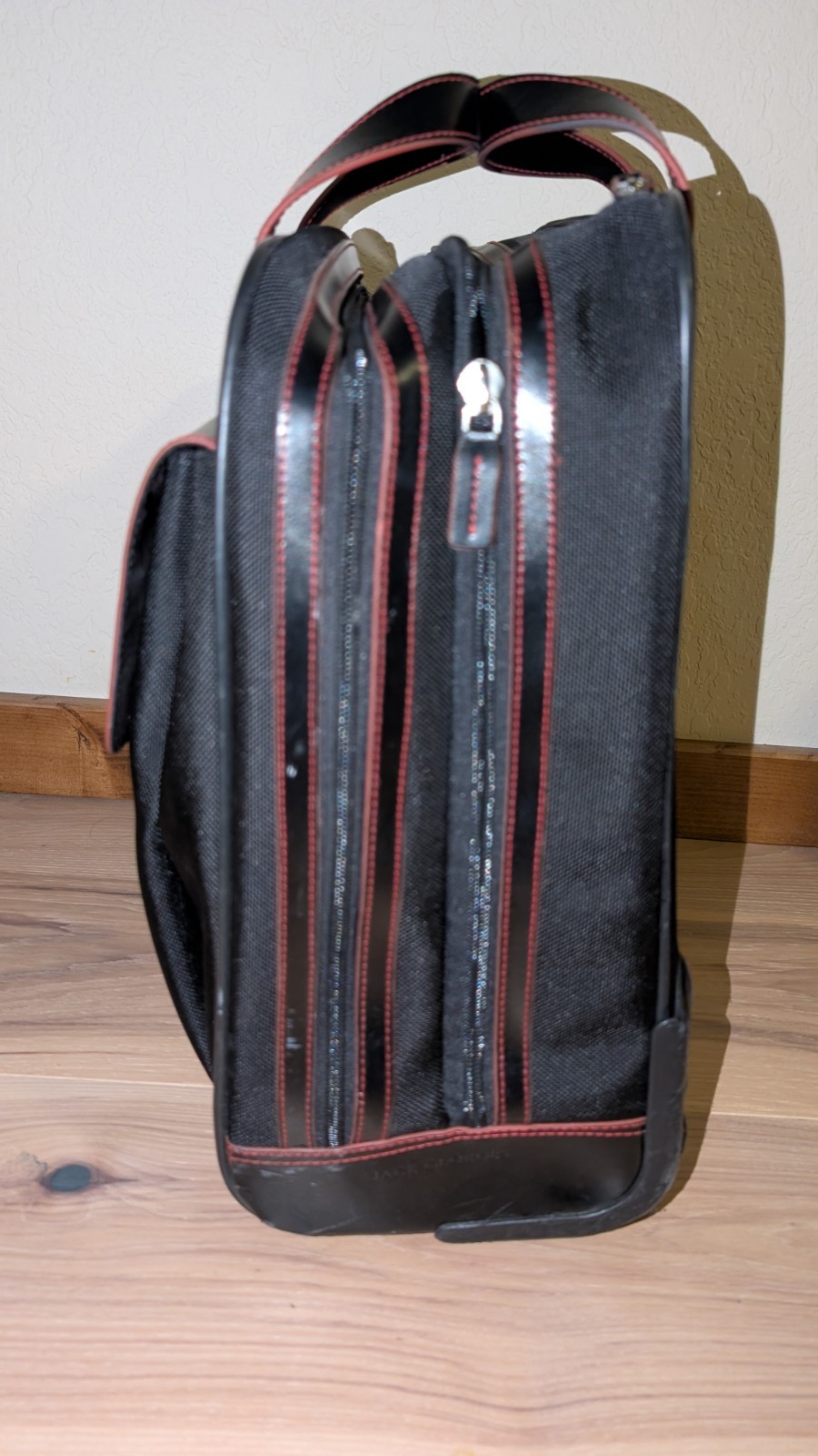 Jack Georges Vertical Rolling Laptop Briefcase Black bag leather black business