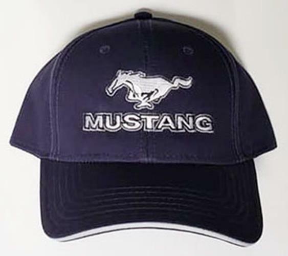 Mustang Running Horse With MUSTANG Text Hat in Blue. You'll Get FREE US Shipping