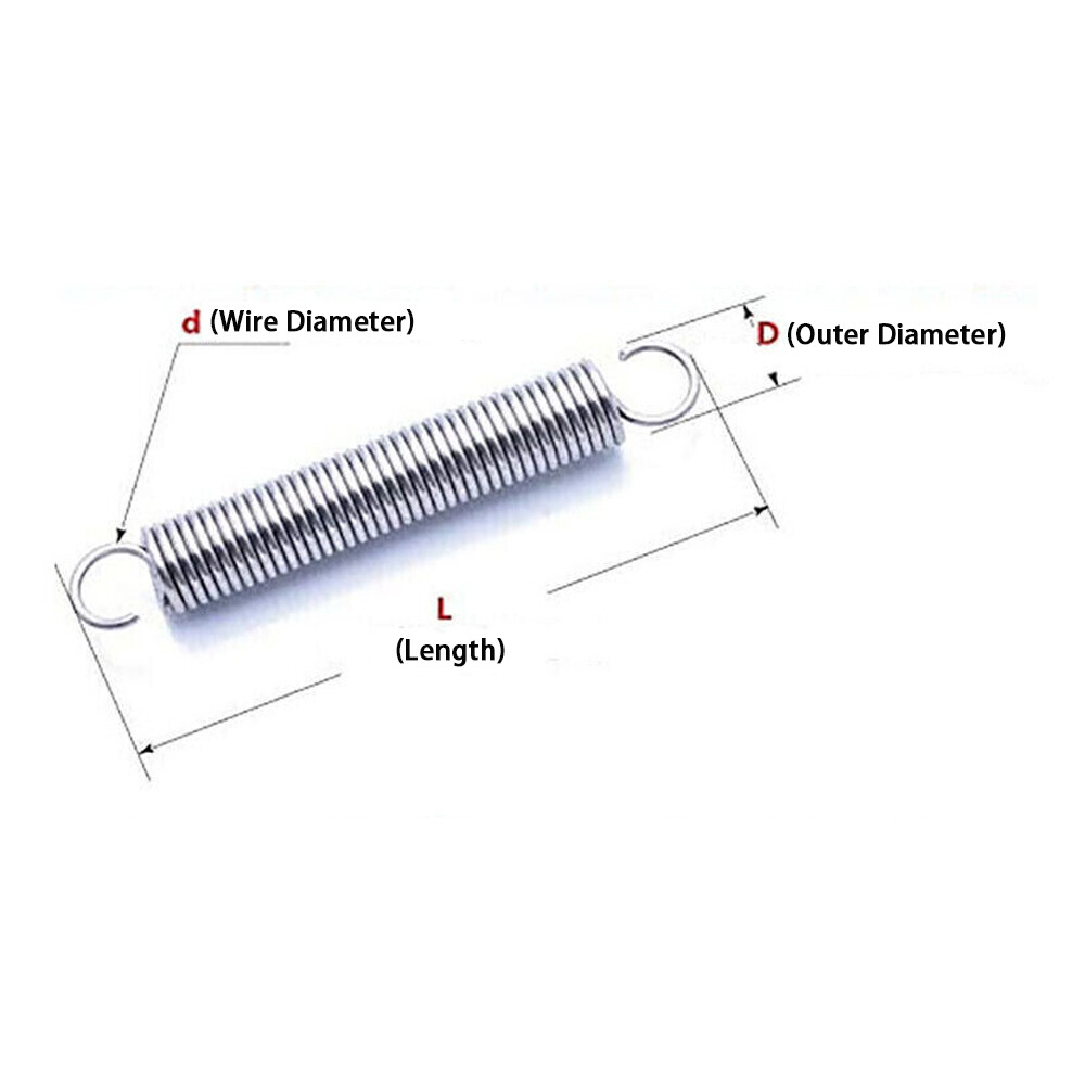 Wire Dia 1mm Expansion Spring Tension Extension Expanding Extending Spring