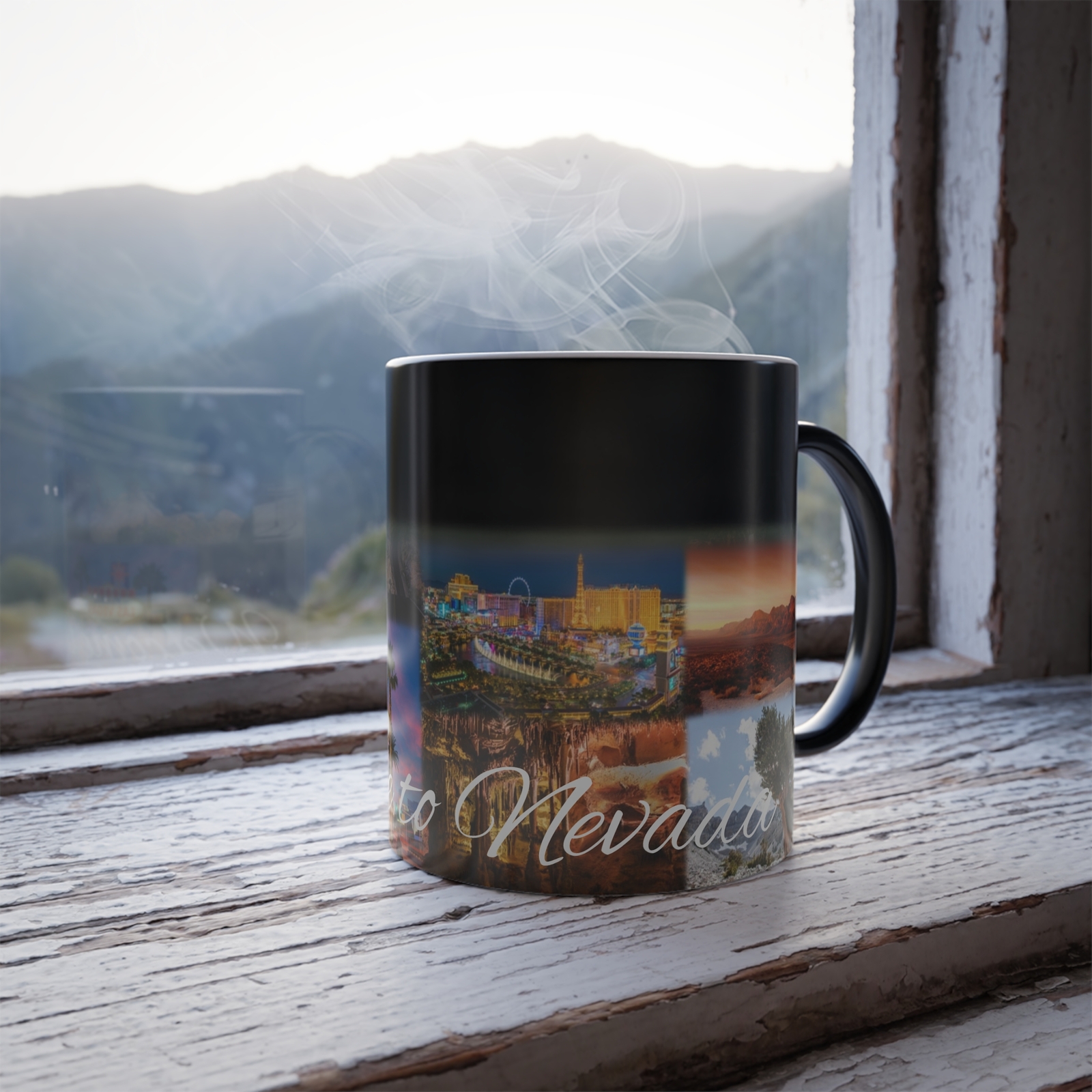 Color Changing! State of Nevada Landmarks ThermoH Morphin Ceramic Coffee Mug
