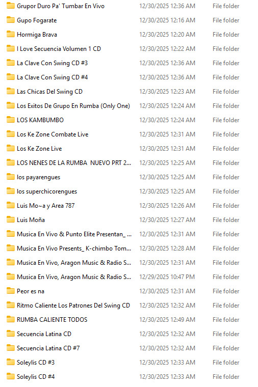 MUSICA Puerto Rico  SECUENCIA CHINCHORRO Pen drive 32gb 3.2 RUMBA CALIENTE Y MAS