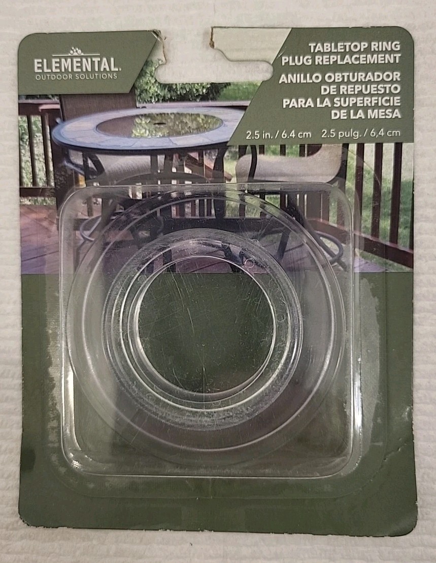 ELEMENTAL OUTDOOR SOL. clear tabletop ring plug replacement NEW 2.5 in #878758