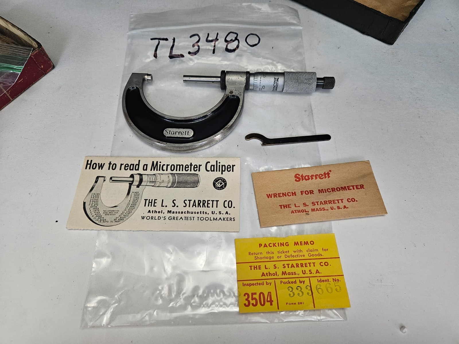 STARRETT #226RL 1-2" .001" OUTSIDE MICROMETER USA W/BOX (TL3480)