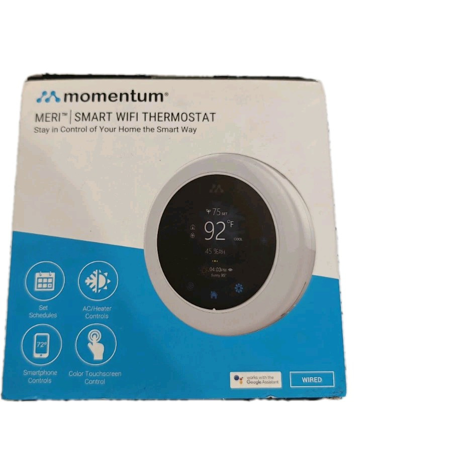 Momentum Meri Smart WiFi Thermostat Wired Touchscreen Model MO-STAT01 Brand New