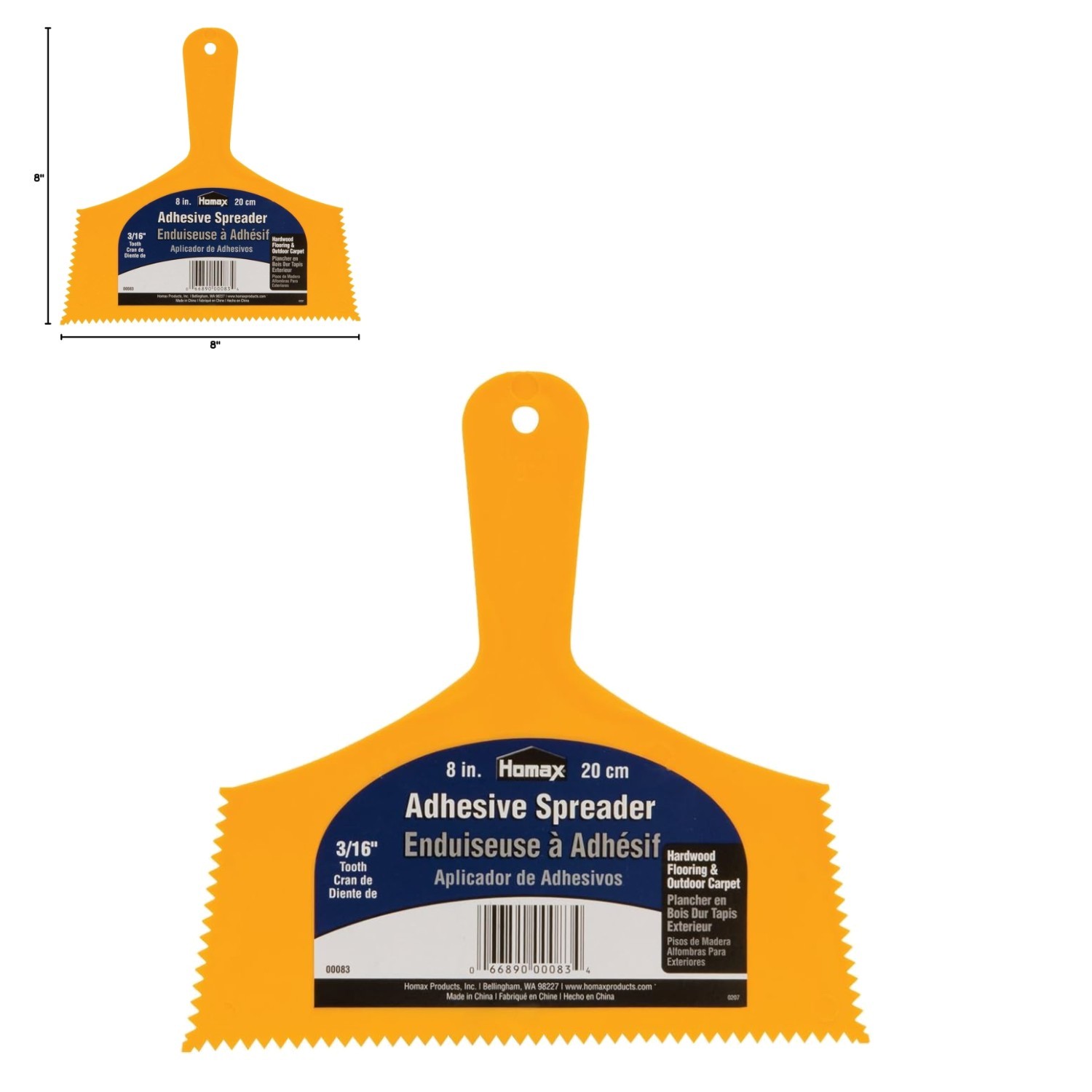 Professional-Grade 8" Adhesive Spreader for Smooth, Even Adhesive Application