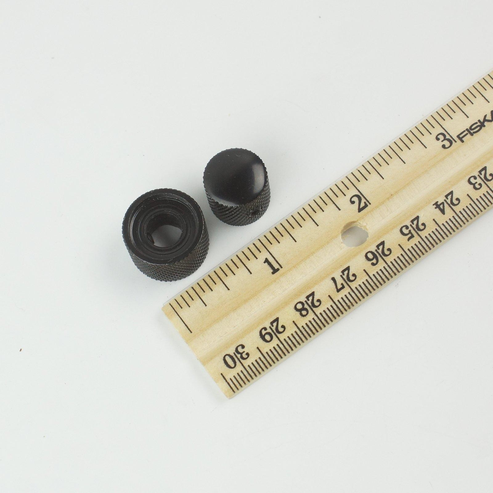 Set Dual Concentric Stacked Control Knobs for Electric Guitar or Bass, Black