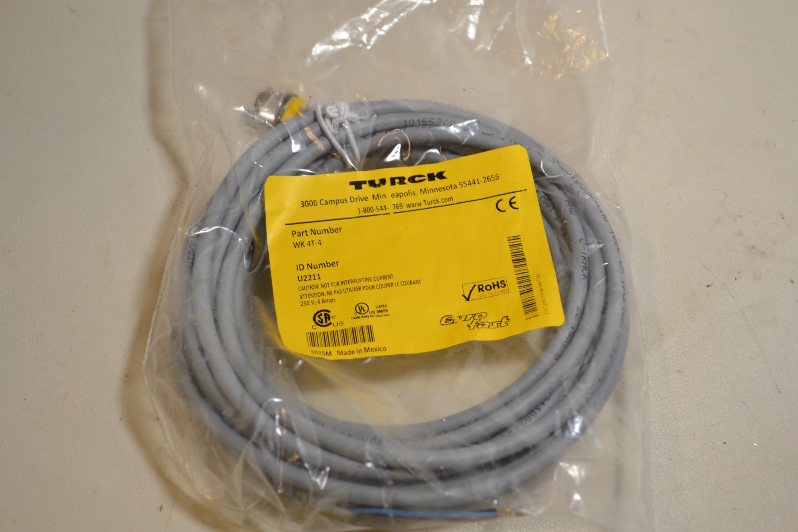 TURCK Part Number WK 4T-4 ID Number U2211