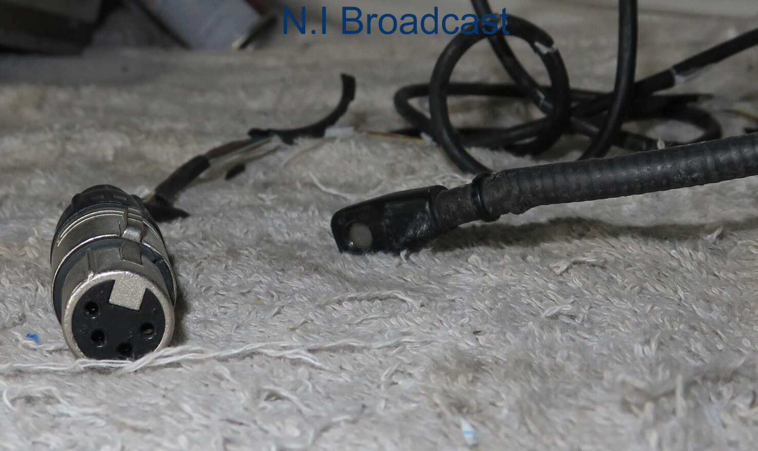 Riedel intercom headset with microphone sold as shown with cable cover off a bi