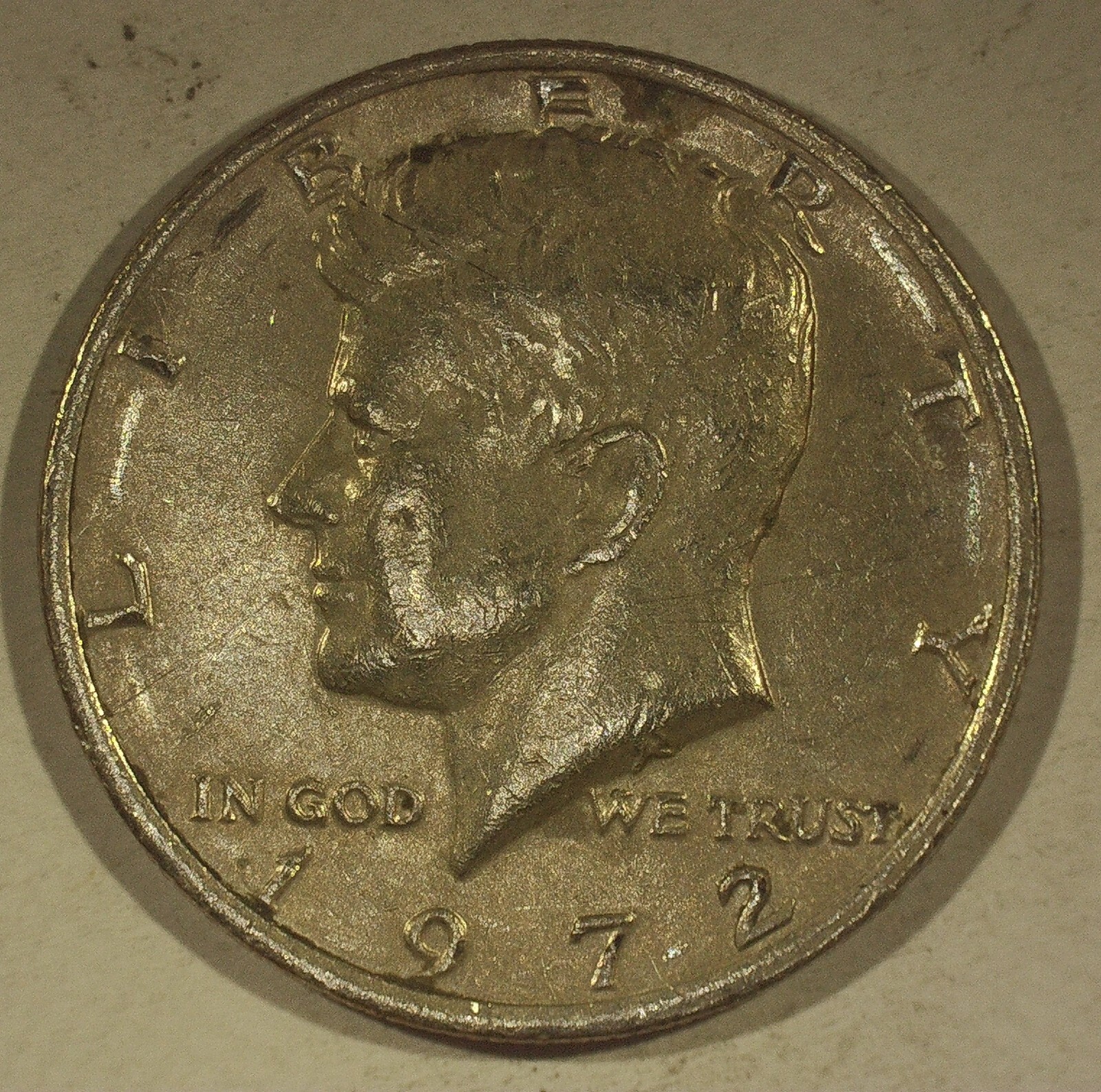 1972 Kennedy Reverse  Strike Through Error On Stars