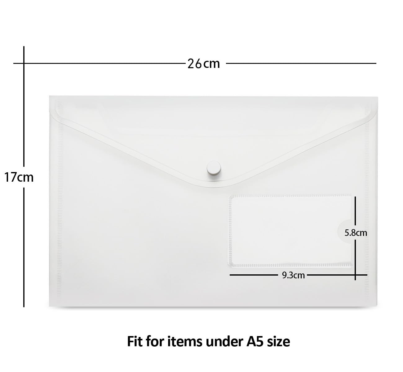 24 Pack A5 Plastic Envelopes,Plastic Poly Envelope with Button Snap Closure a...