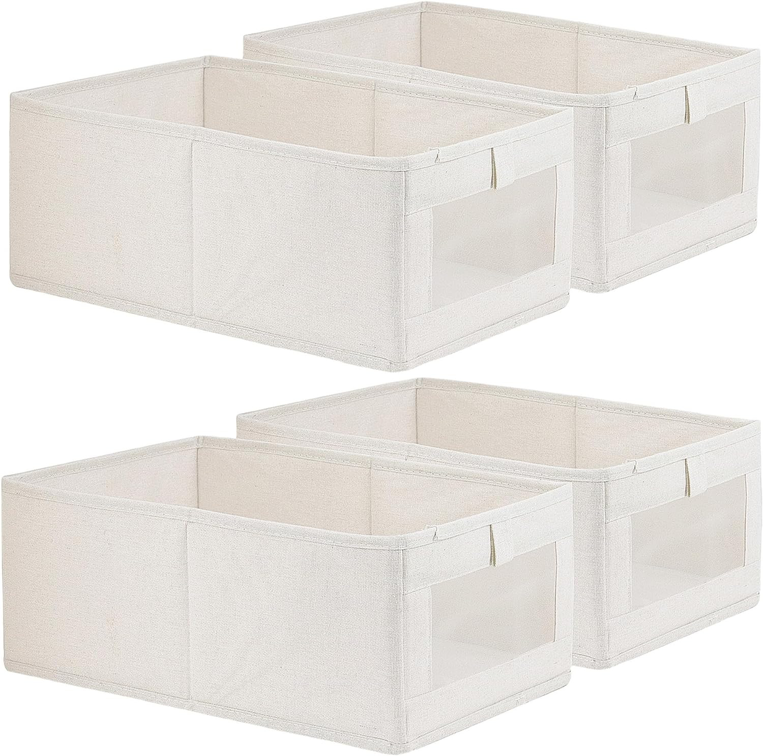 4 Pack Linen Storage Bins, Storage Containers for Organizing Clothing, Jeans, To
