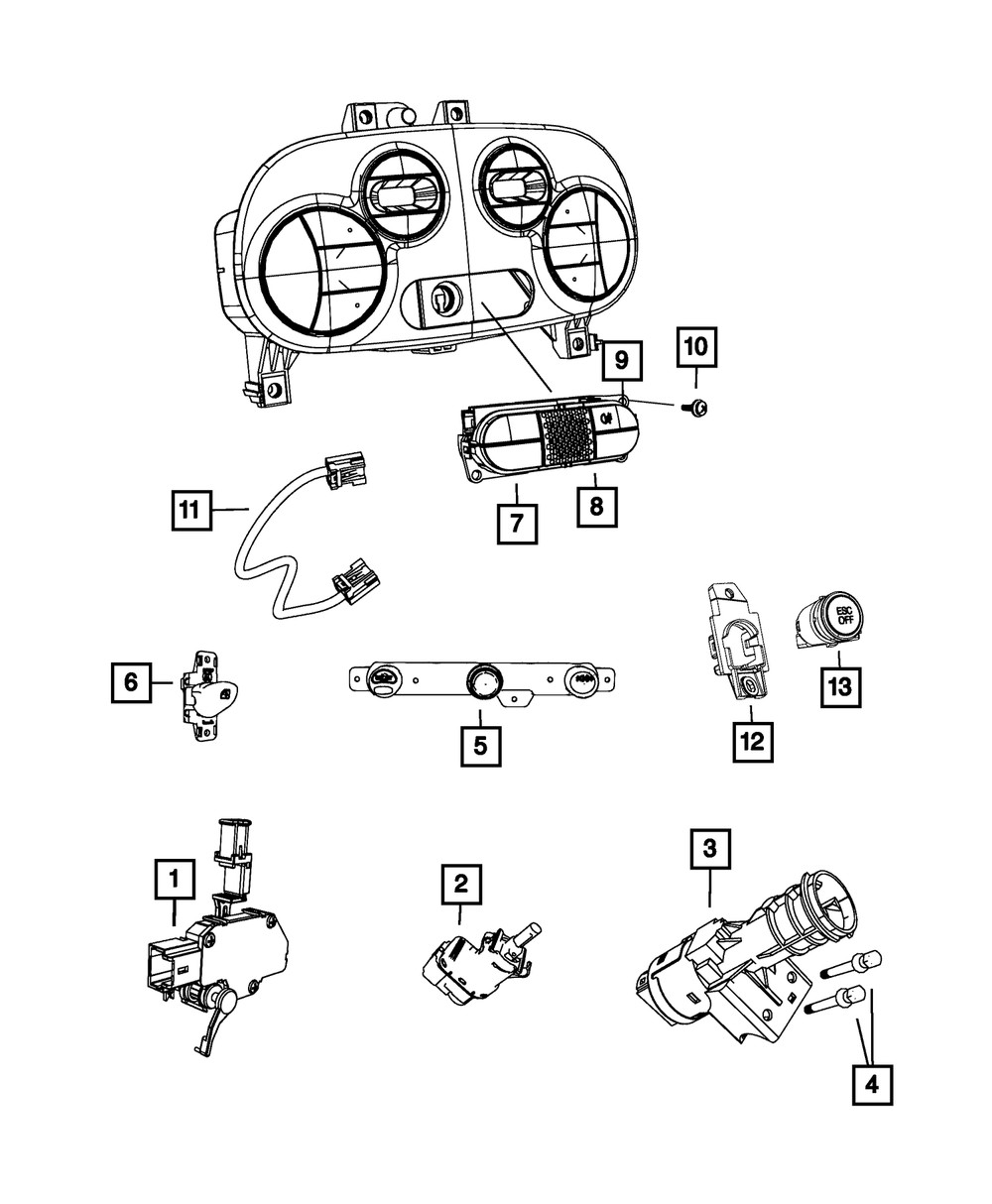 Genuine Mopar Instrument Panel Switch 56046308AA