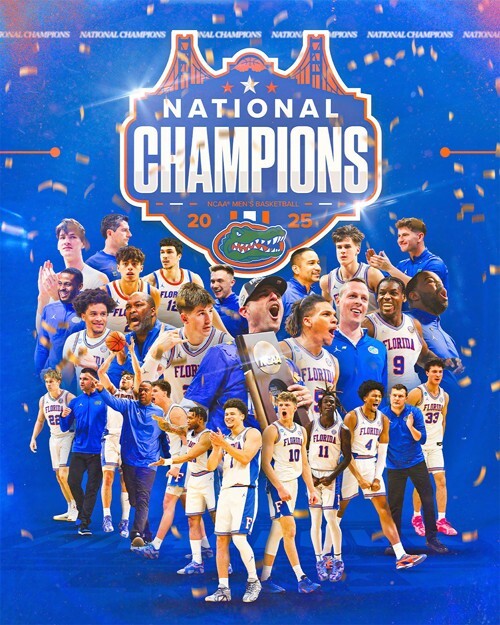 2025 FLORIDA GATORS Glossy 8x10 Photo National Champions Print Basketball Poster