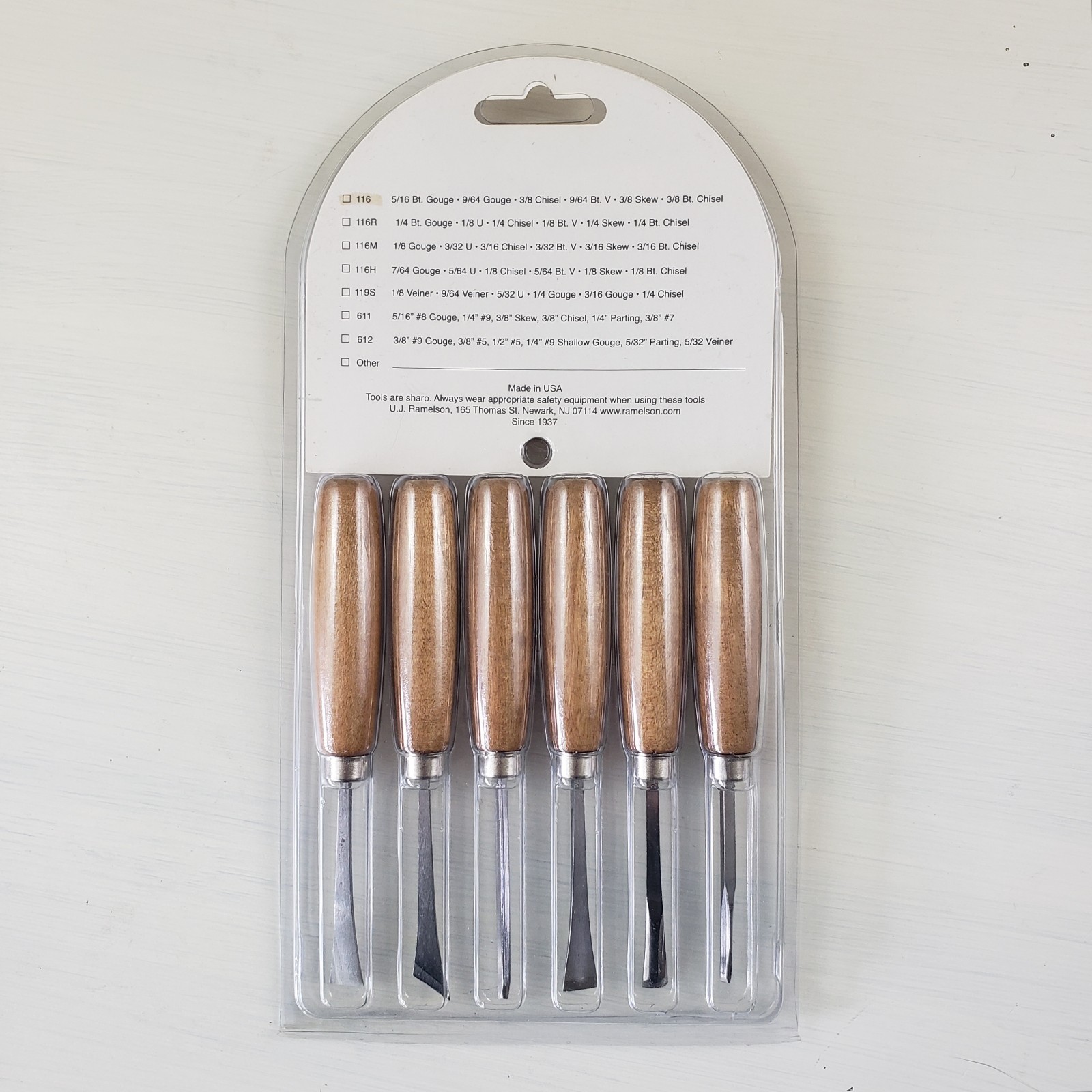 UJ Ramelson 116 Woodcarving Tool Set Chisel Gouge Tools 6-Pc Woodworking